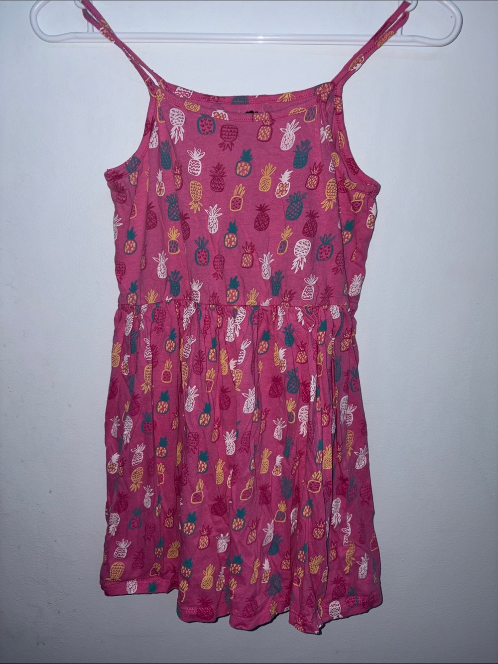 Girls' Pink Pineapple Print Sundress